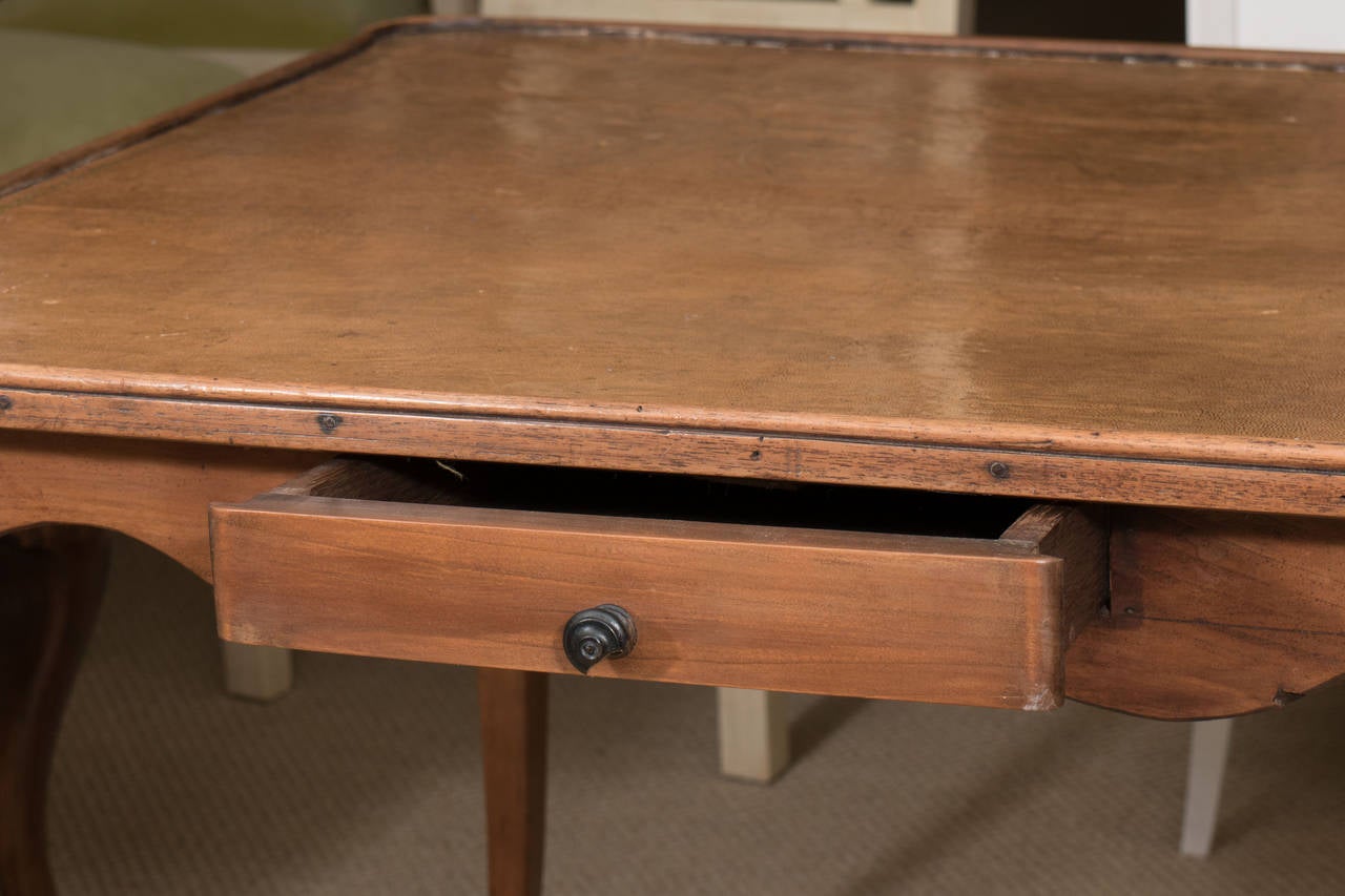 French Antique Leather Top Games Table In Fair Condition In Locust Valley, NY