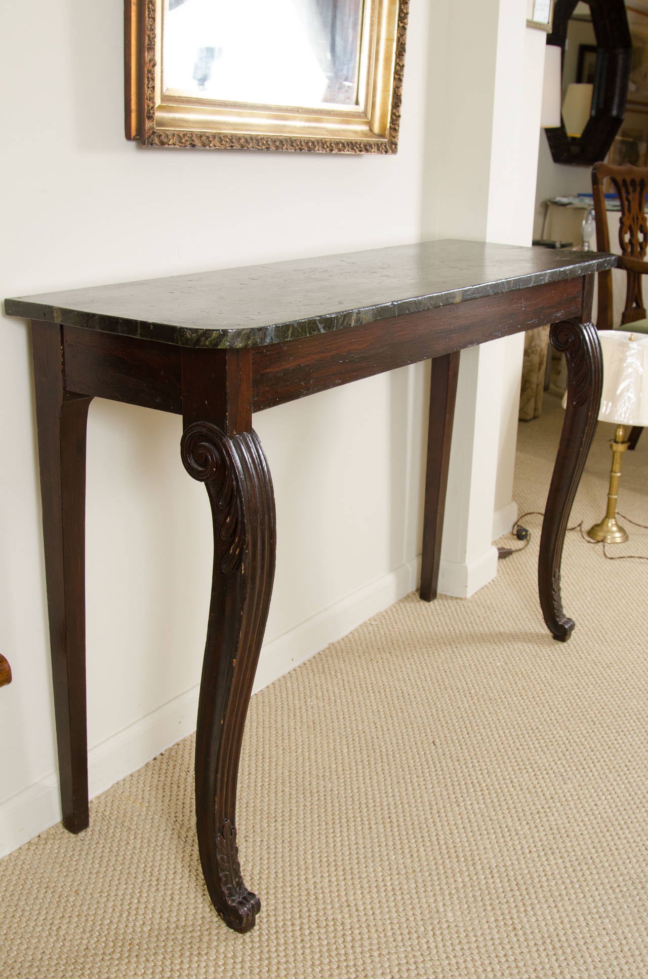 20th Century Faux Marble Top Georgian Console