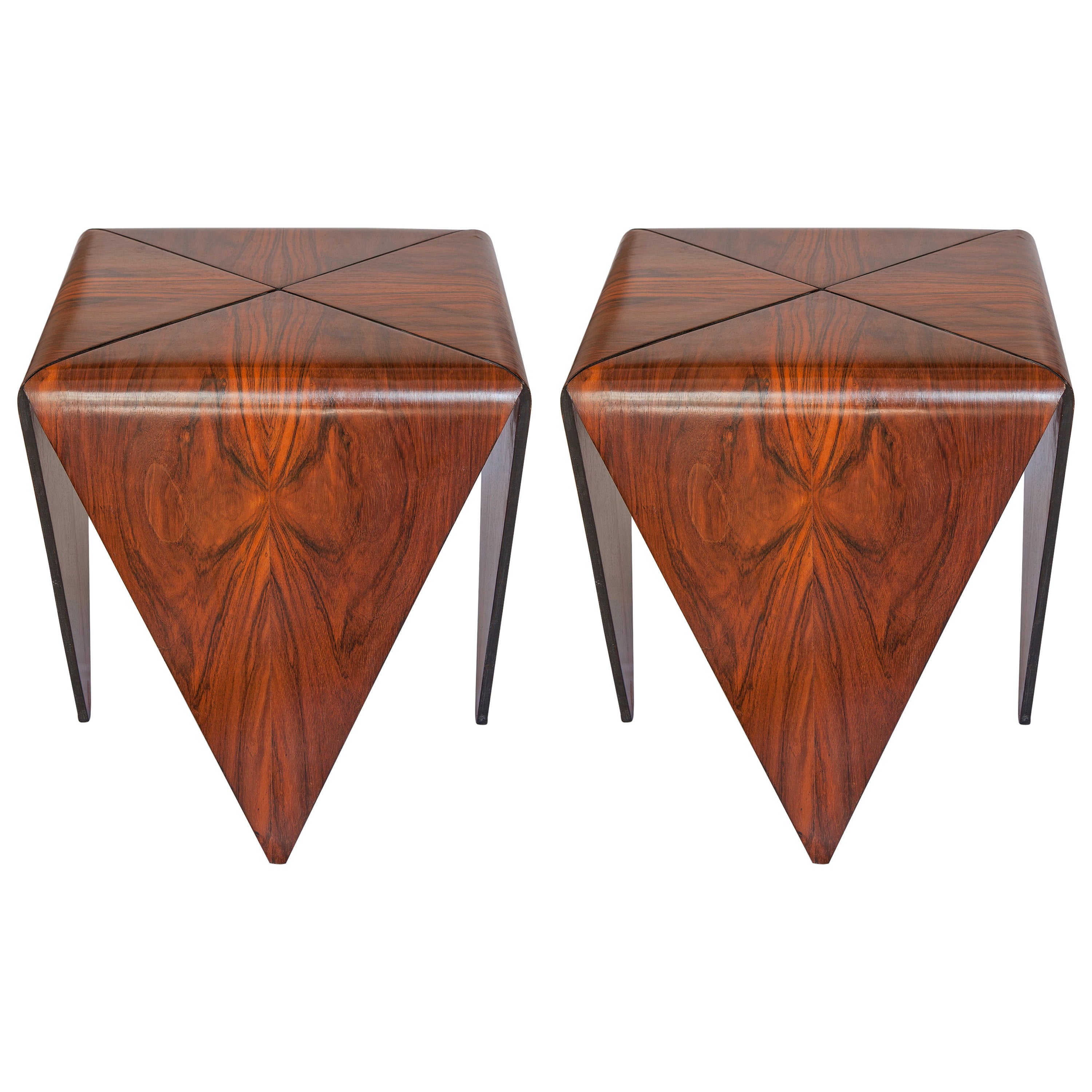 Original Pair of "Petala" Side Tables by Jorge Zalszupin For Sale