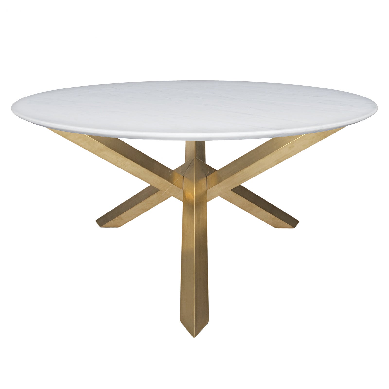 Round Dining Table with Brass Legs For Sale