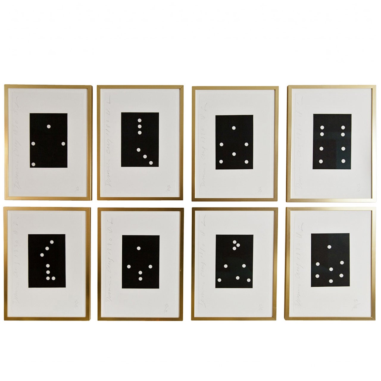 "Dominos" by Donald Sultan, Set of Eight Painting
