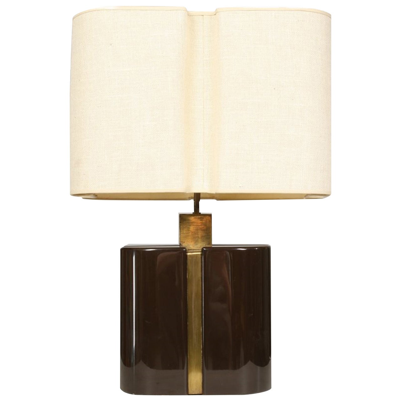 Solid Ceramic and Brass Modern Lamp