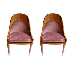 Pair of Mid-Century Rounded Back Chairs