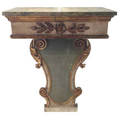 Diminutive Hand-Painted Italian Gilt Console