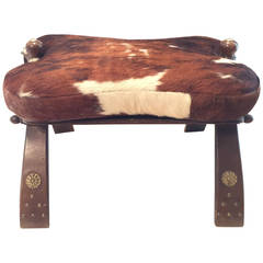 Camel Saddle Seat with Hair on Hide Leather