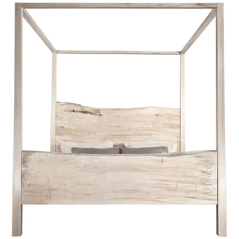 King Canopy Bed, Solid Maple For Sale at 1stDibs