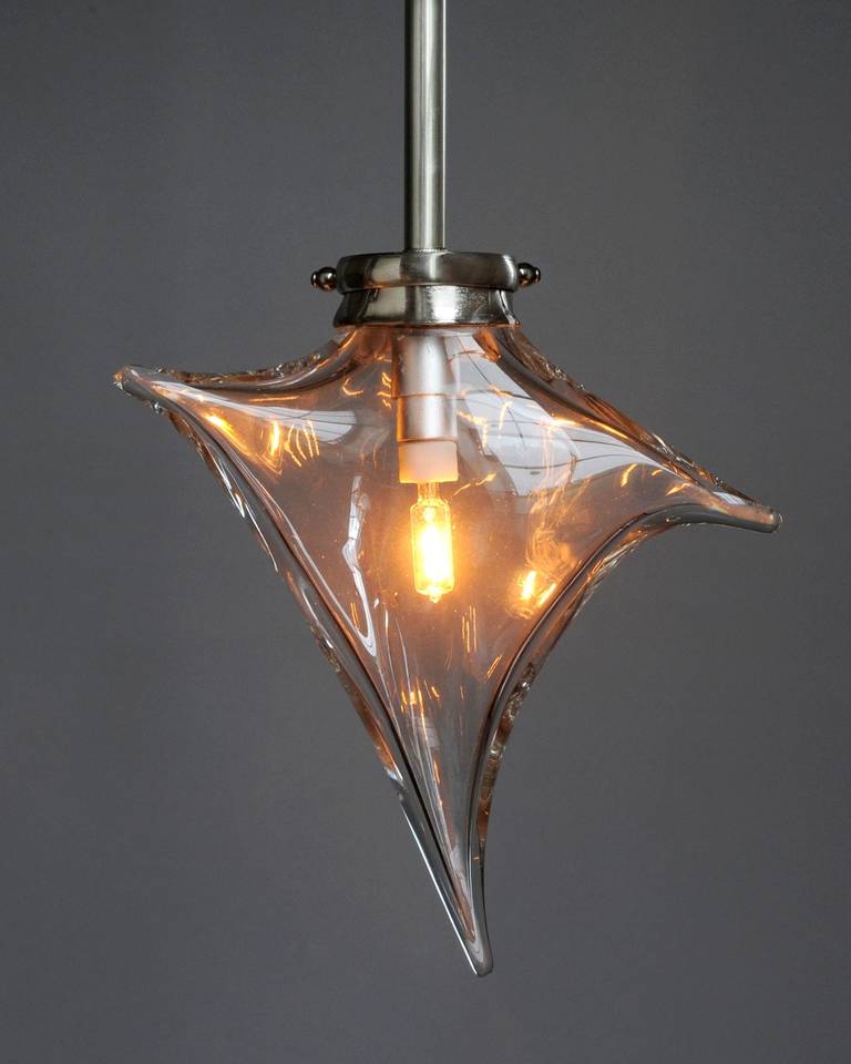 Contemporary Glass Cocoon Pendant For Sale