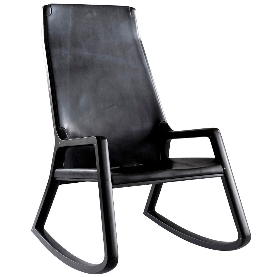 Lookout Mountain Rocker Chair, Ebonized Maple For Sale