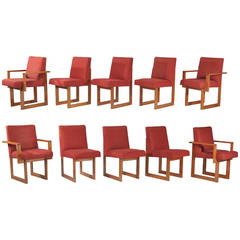 Rare Vladimir Kagan Cubist Dining Chair Set
