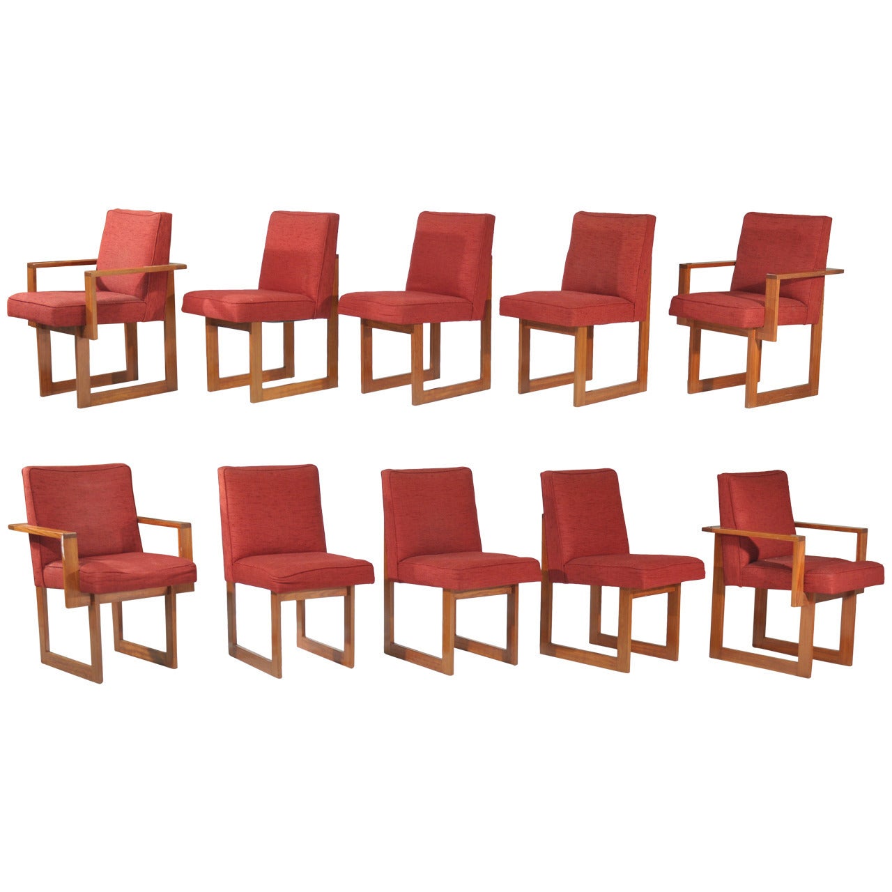 Rare Vladimir Kagan Cubist Dining Chair Set For Sale