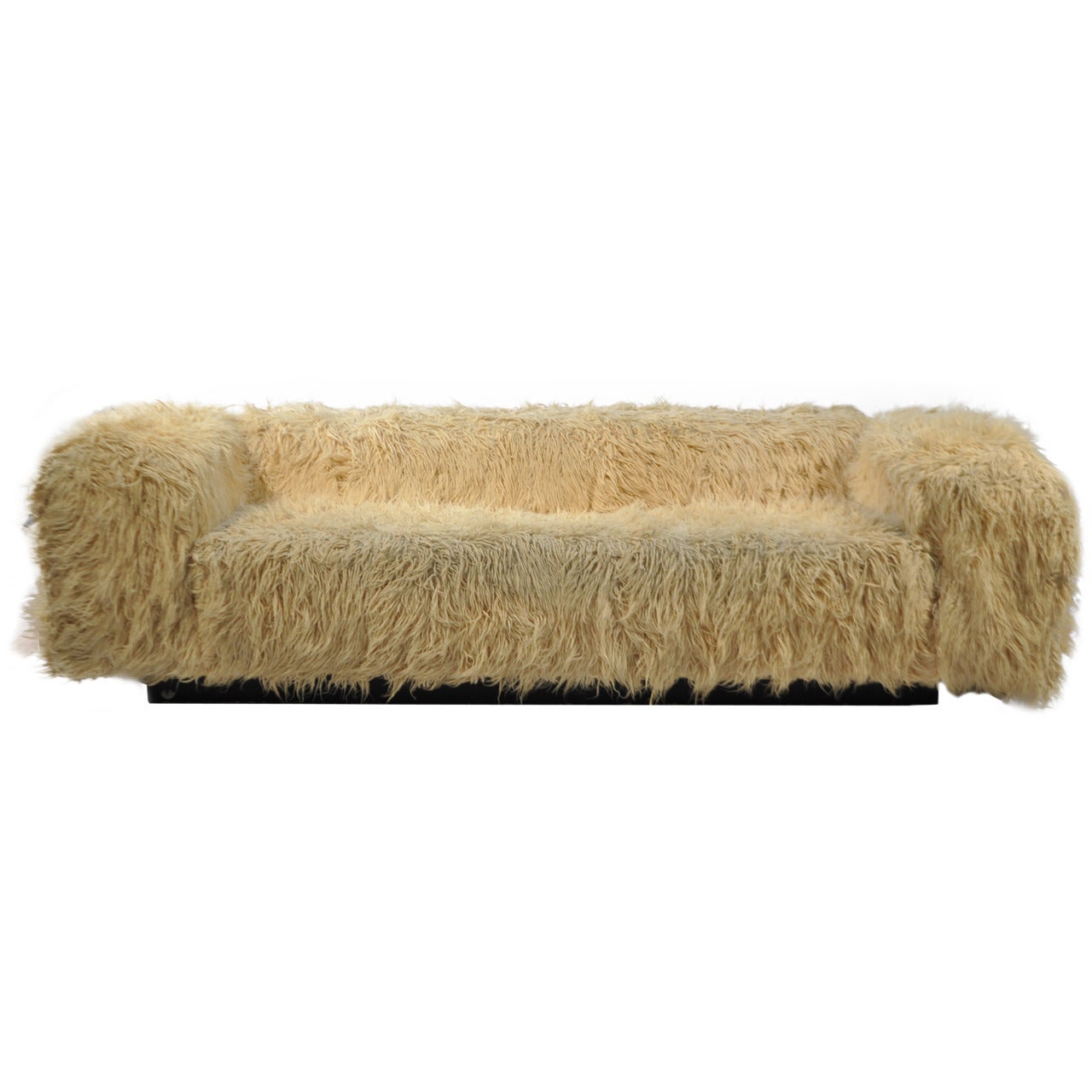 1970s Sheep's Wool Shag Sofa