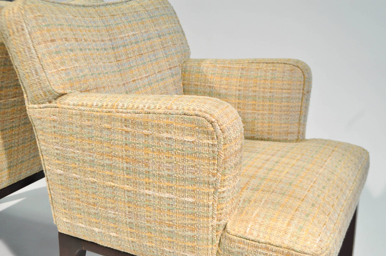 Pair of Edward Wormley Upholstered Armchairs For Sale 2
