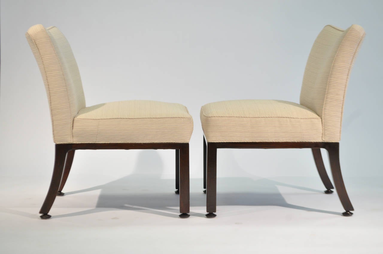 American Set of Four Edward Wormley Upholstered Dining Chairs For Sale