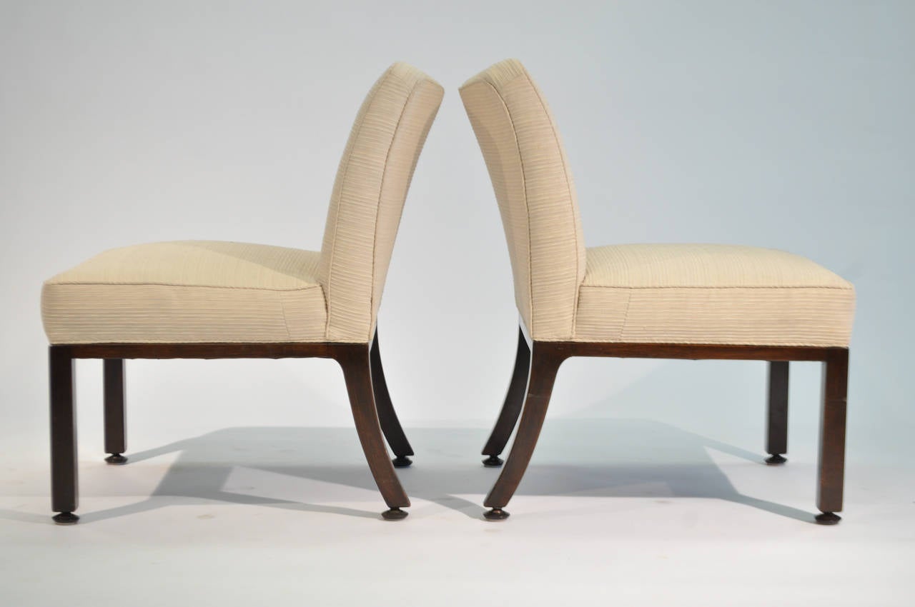 Set of Four Edward Wormley Upholstered Dining Chairs In Good Condition For Sale In Westport, CT