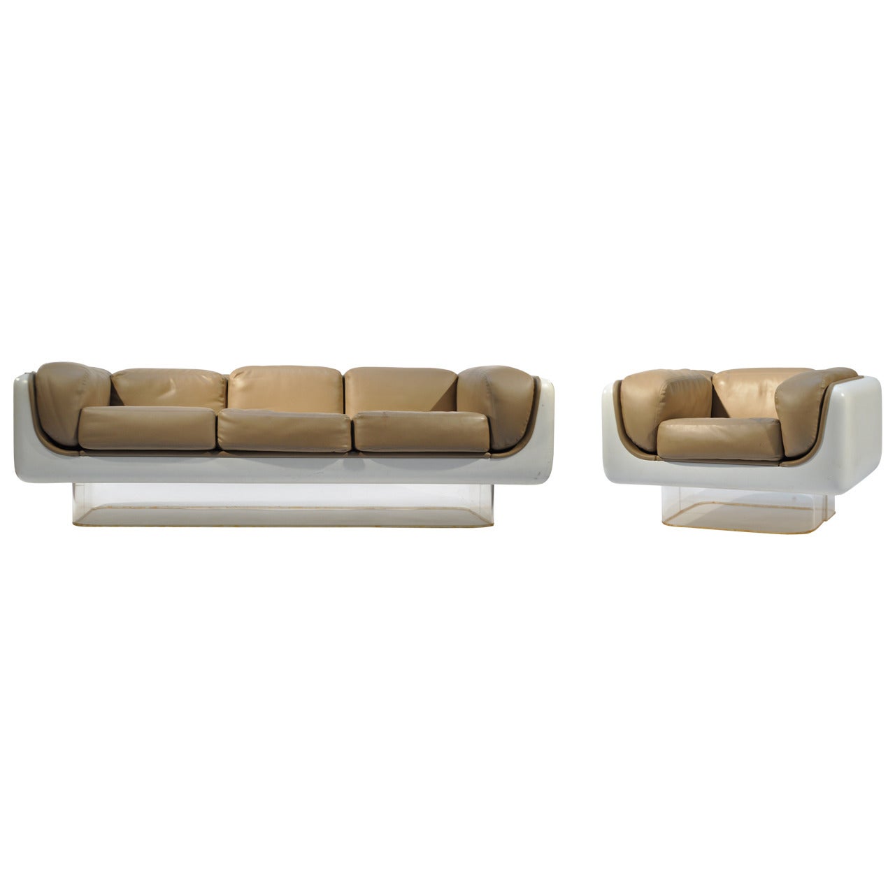 Pair of Warren Platner "Soft Seating" Sofa and Lounge For Sale