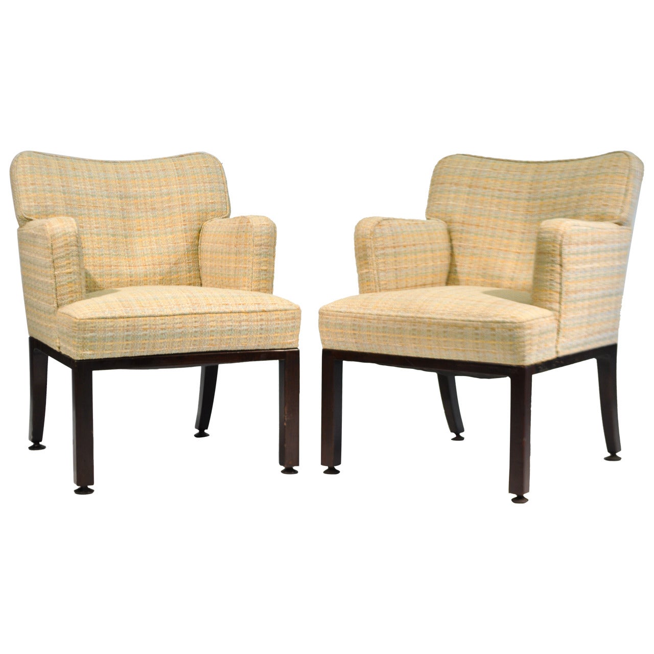 Pair of Edward Wormley Upholstered Armchairs For Sale