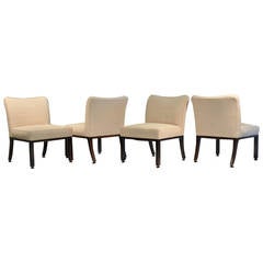 Set of Four Edward Wormley Upholstered Dining Chairs