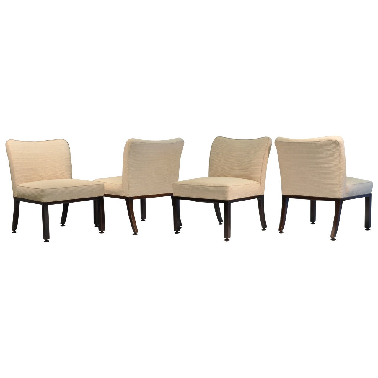 Set of Four Edward Wormley Upholstered Dining Chairs For Sale
