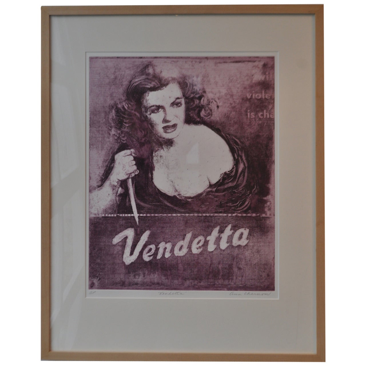 Ann Chernow "Vendetta" Etching, Aquatint, and Photogravure For Sale