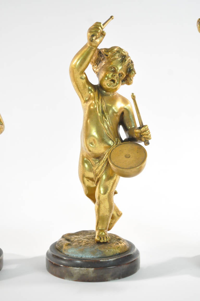 Marble 19th Century Bronze Cherub Band after Claude Michel Clodion For Sale