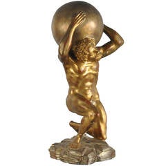 Italian Carved Wood and Gilt Atlas Sculpture