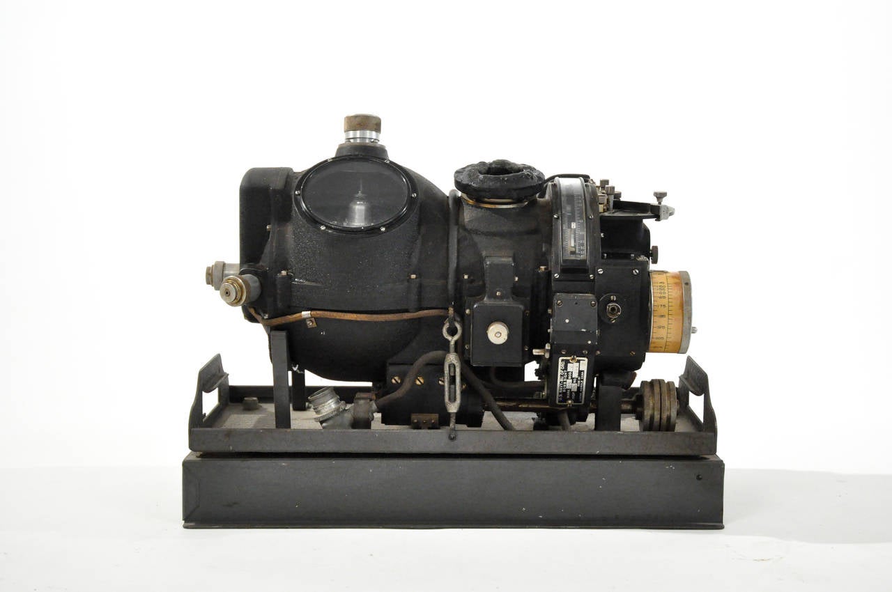 A fantastic example of World War II Militaria.  This bombsight was used by both the Air Force and the Navy during World War II. This piece is New/Old Stock from the factory.  The mechanics are in great order. This particular piece was designed for
