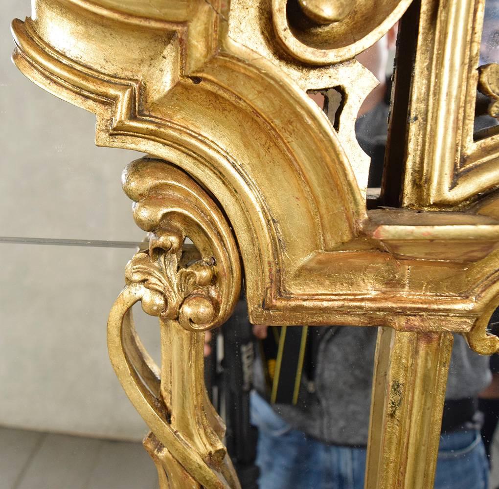Early 20th Century Grand Antique French Louis XVI Gilt Wood Mirror