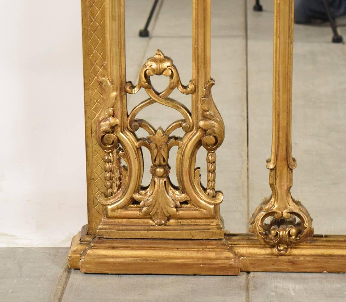 Grand Antique French Louis XVI Gilt Wood Mirror 2