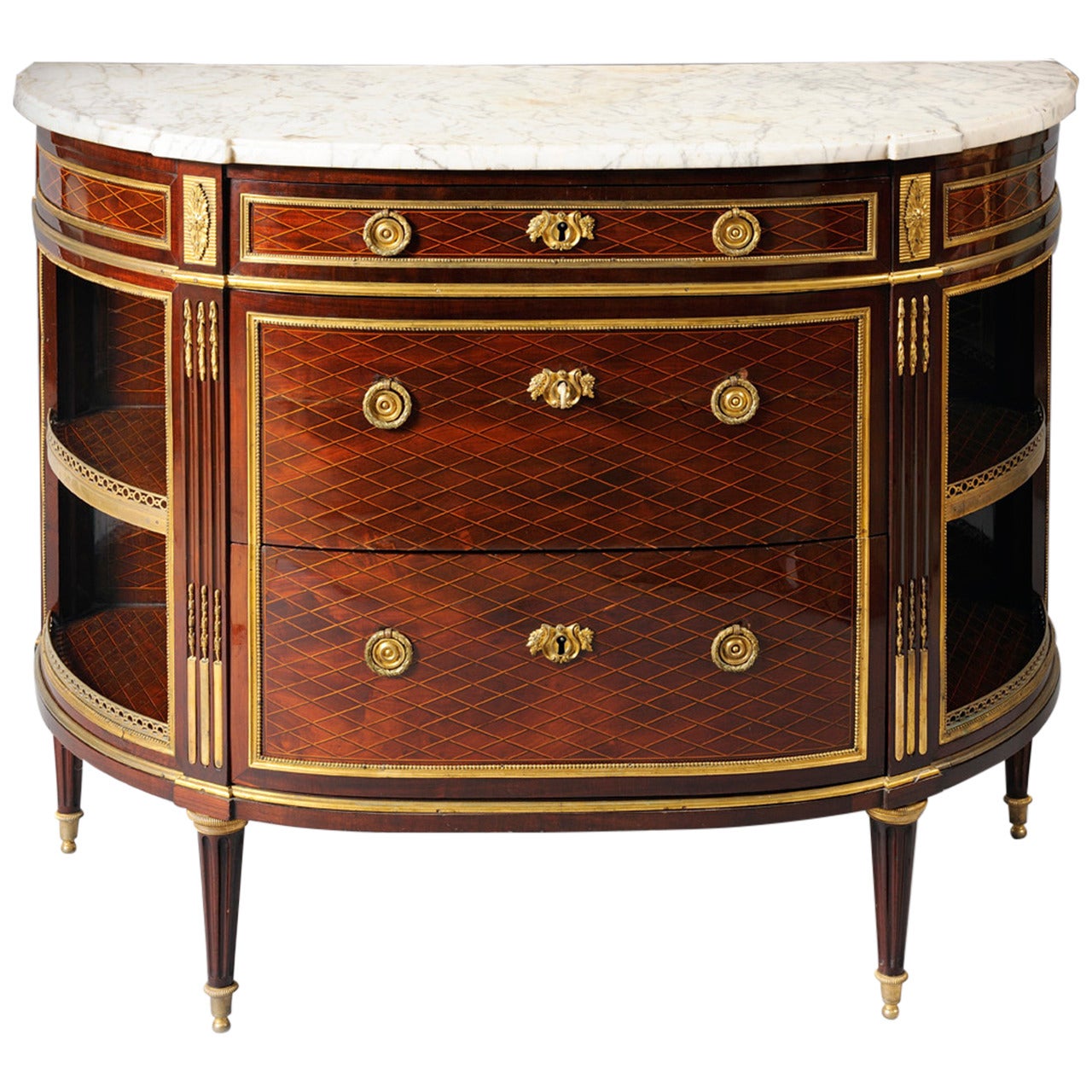 Exceptional Demilune Commode Attributed to Riesener