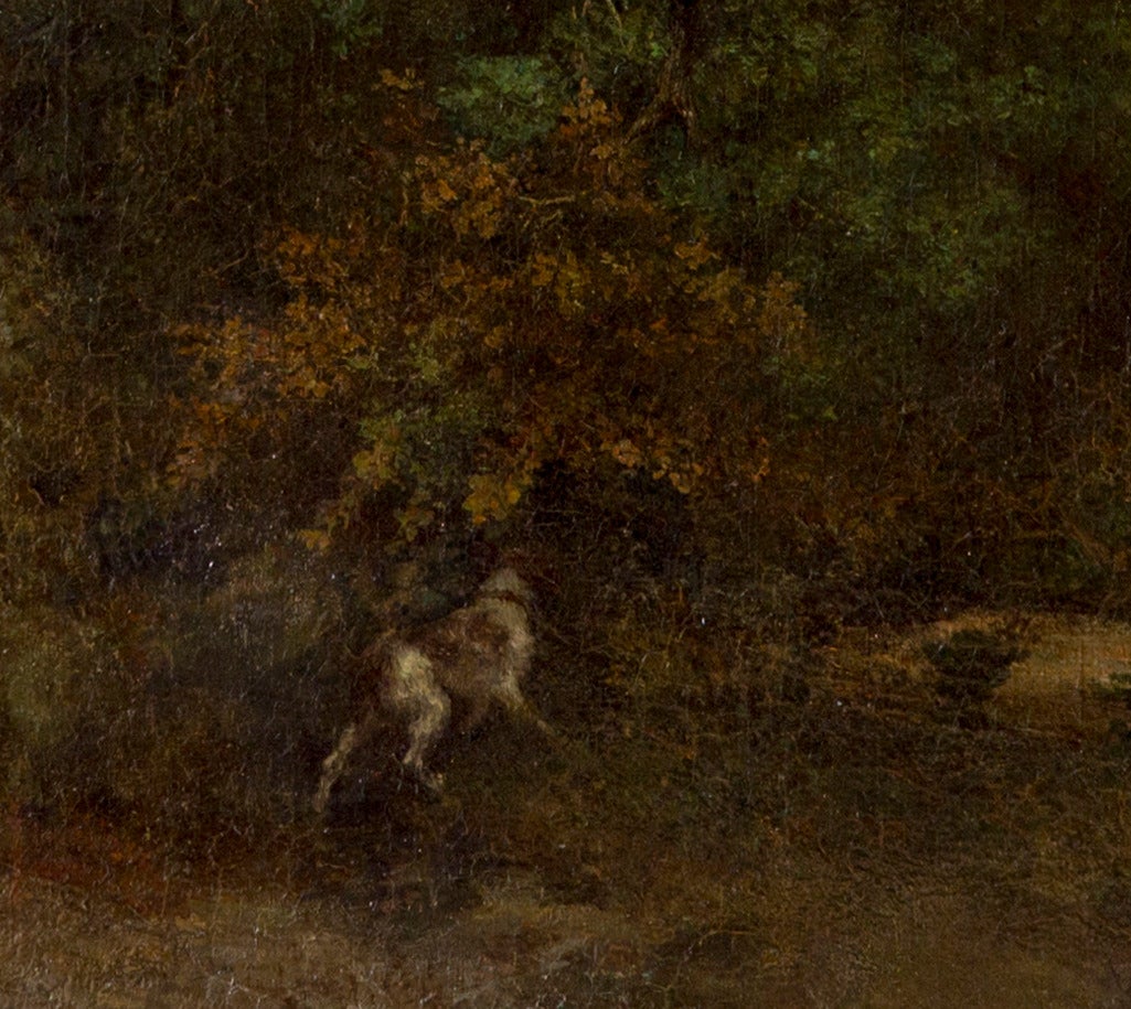 Hunting scene.

Oil on canvas signed by Prudent Leray (1820-1879) (bottom right corner).

Dimensions: 117 x 150 cm.
