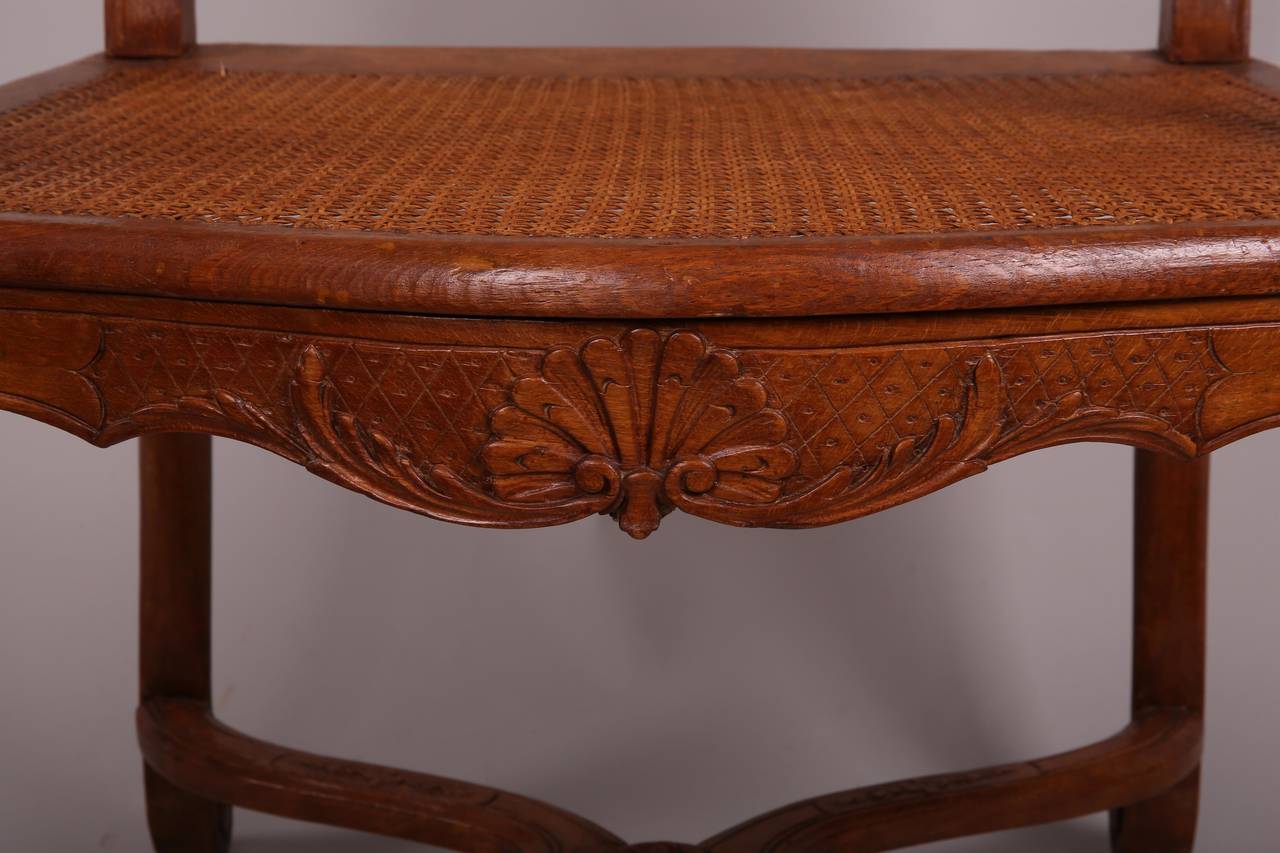 18th Century Suite of Four Caned French Regence Armchairs 