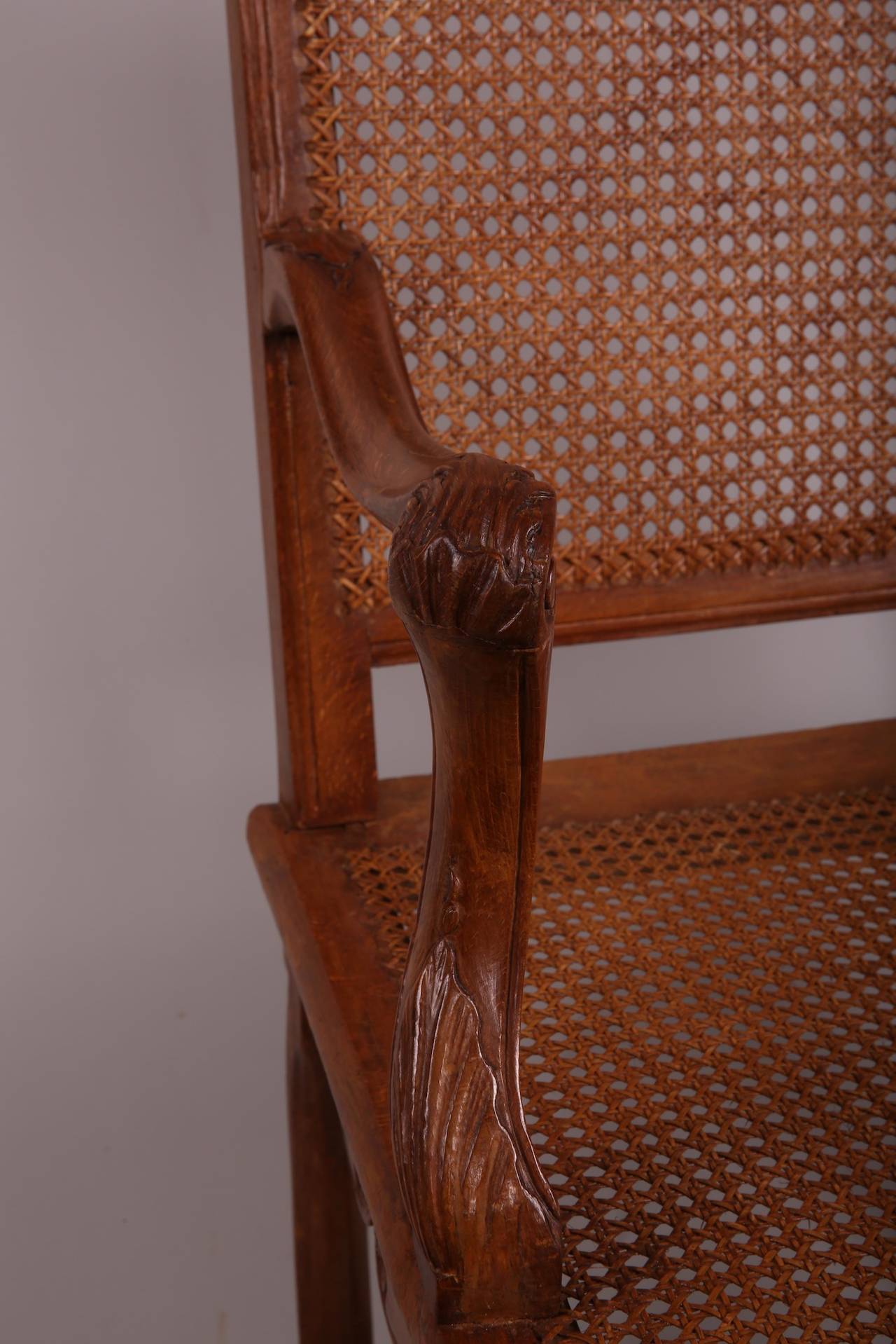 Suite of Four Caned French Regence Armchairs 