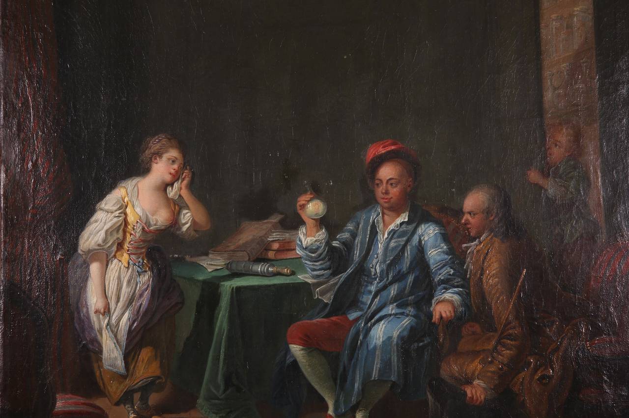 French Joseph Balsamo, Comte De Cagliostro Painting by Pierre Alexandre Wille For Sale