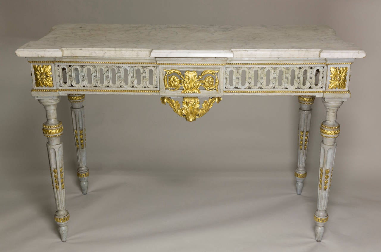 Louis XVI Period Gilded Wood Console