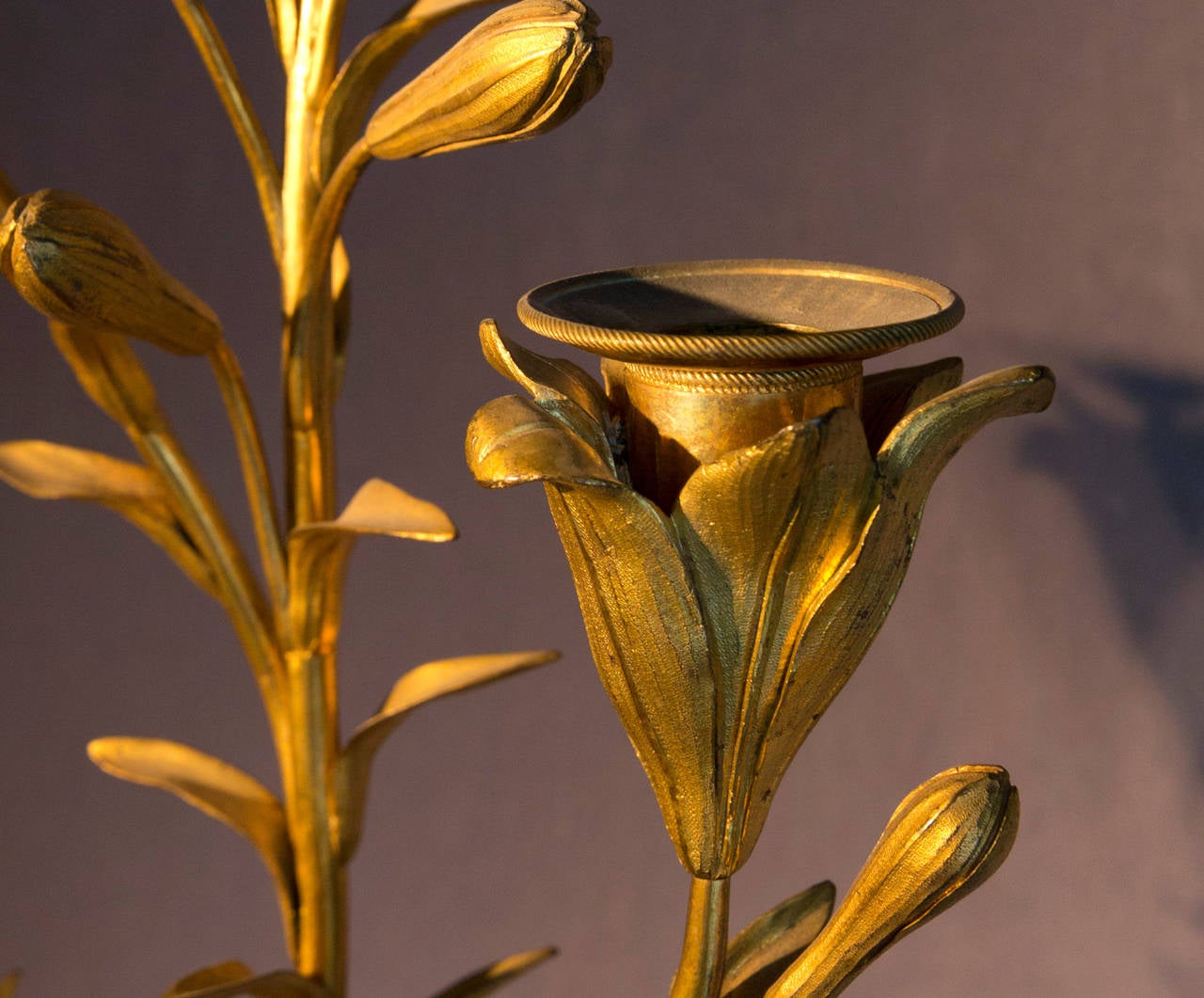 Elegant Pair of Louis XVI Period Gilt Bronze Two-Arm Candelabraum For Sale 2