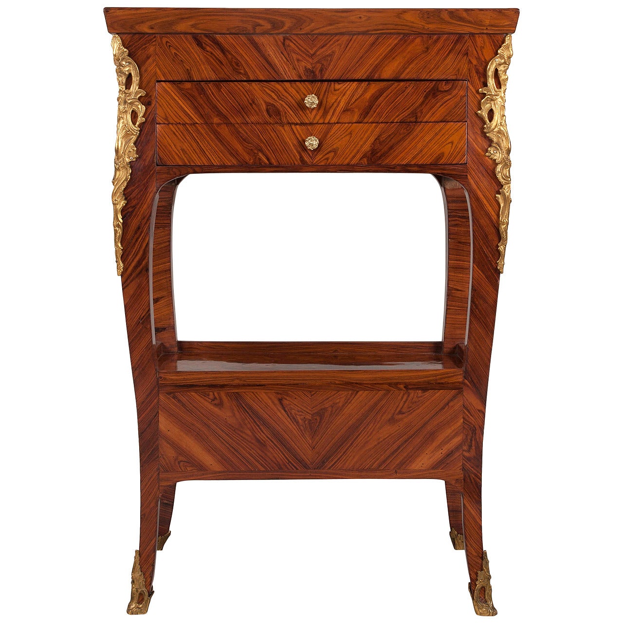 Louis XV Kingwood Chiffonniere Table Stamped by Criaerd