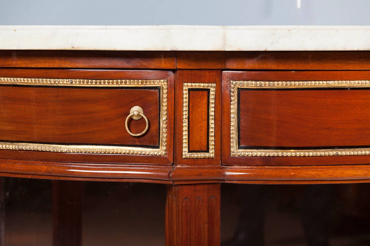 Pair of French Louis XVI Mahogany Consoles For Sale 3
