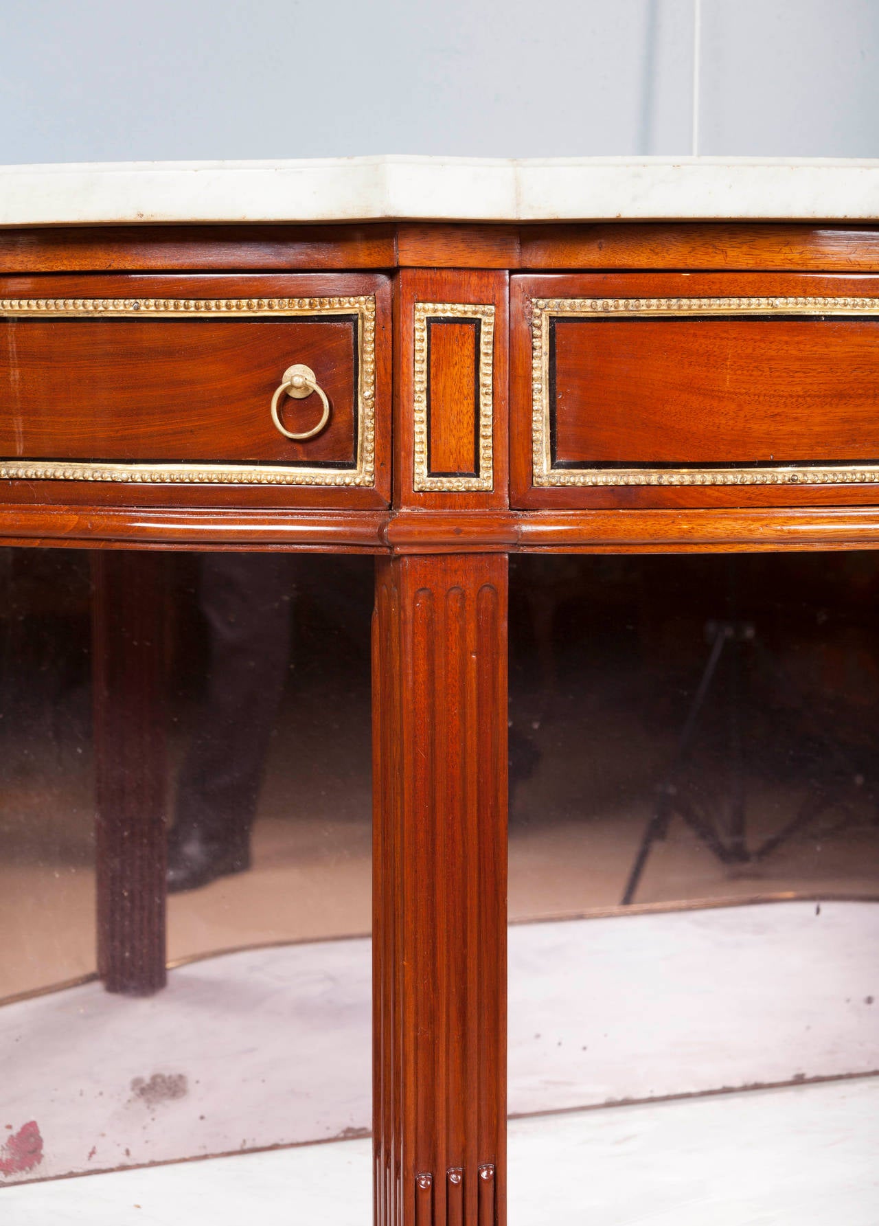 Pair of French Louis XVI Mahogany Consoles For Sale 2