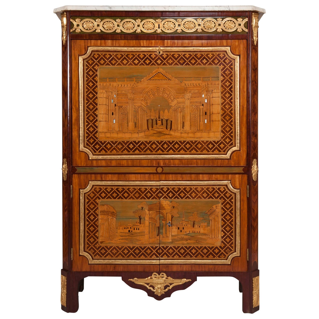 18th Century Secretaire Abattant by Letellier For Sale