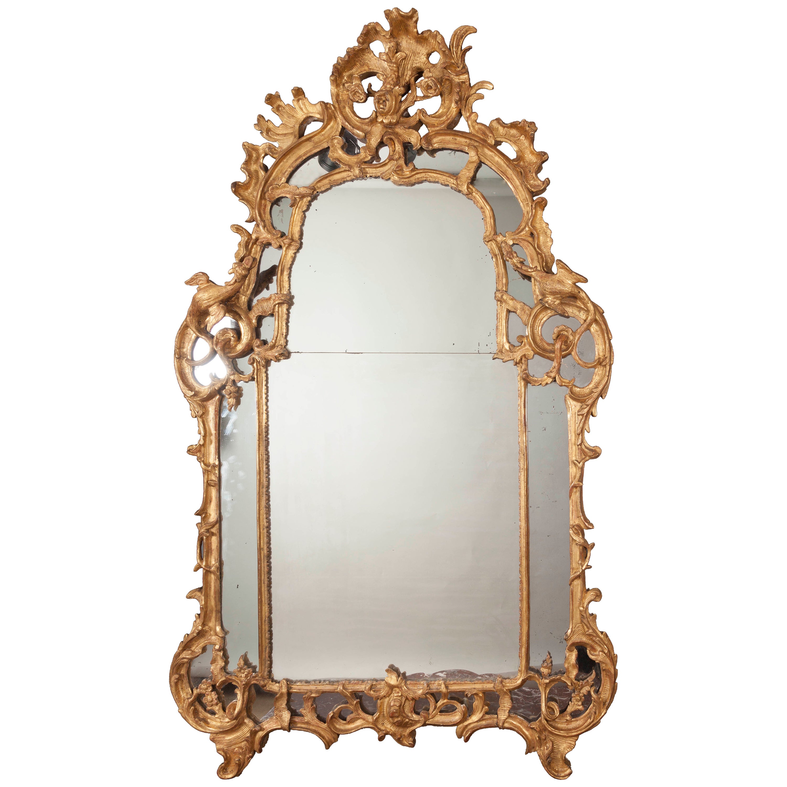 French Regency Carved Giltwood Mirror For Sale