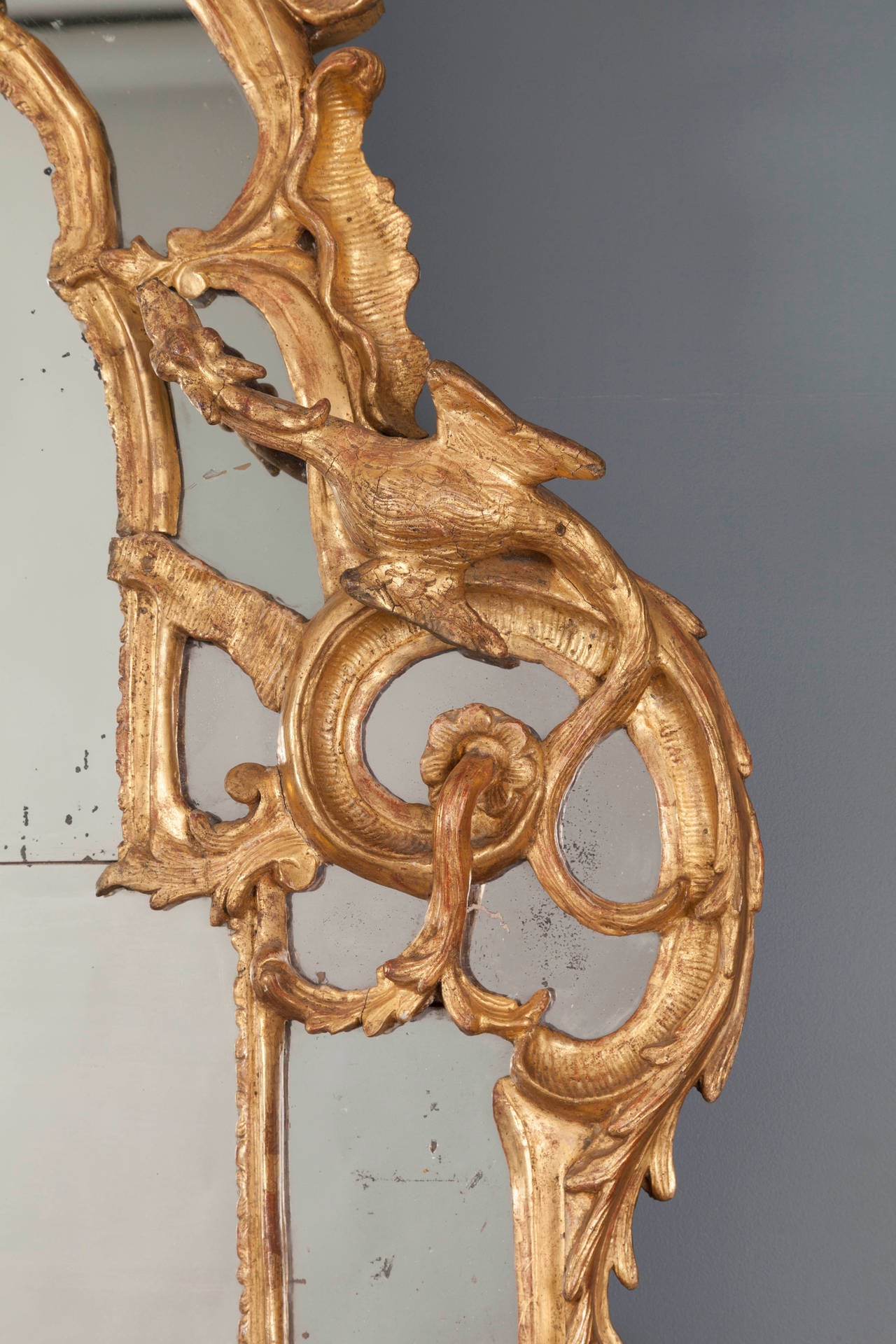 French Regency Carved Giltwood Mirror For Sale 1