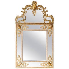 Antique French Regency Carved Giltwood Mirror