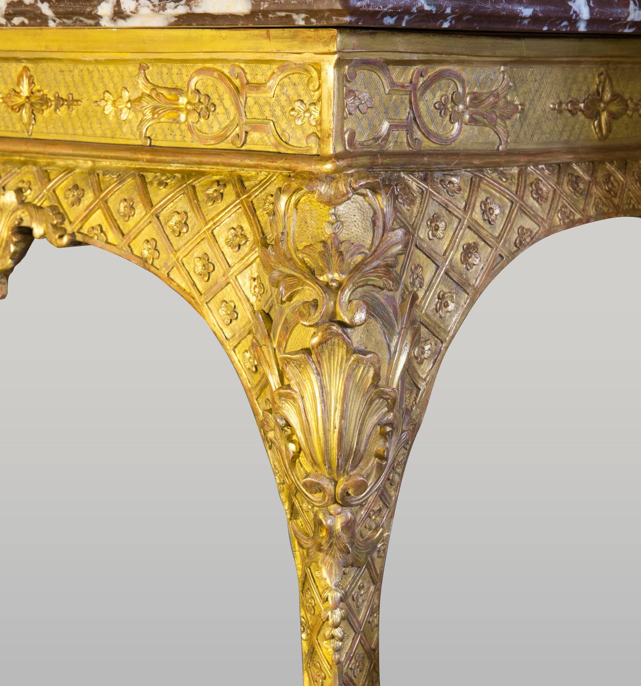 18th Century Wildfowl Table in Gilded Wood of the Regency Period For Sale