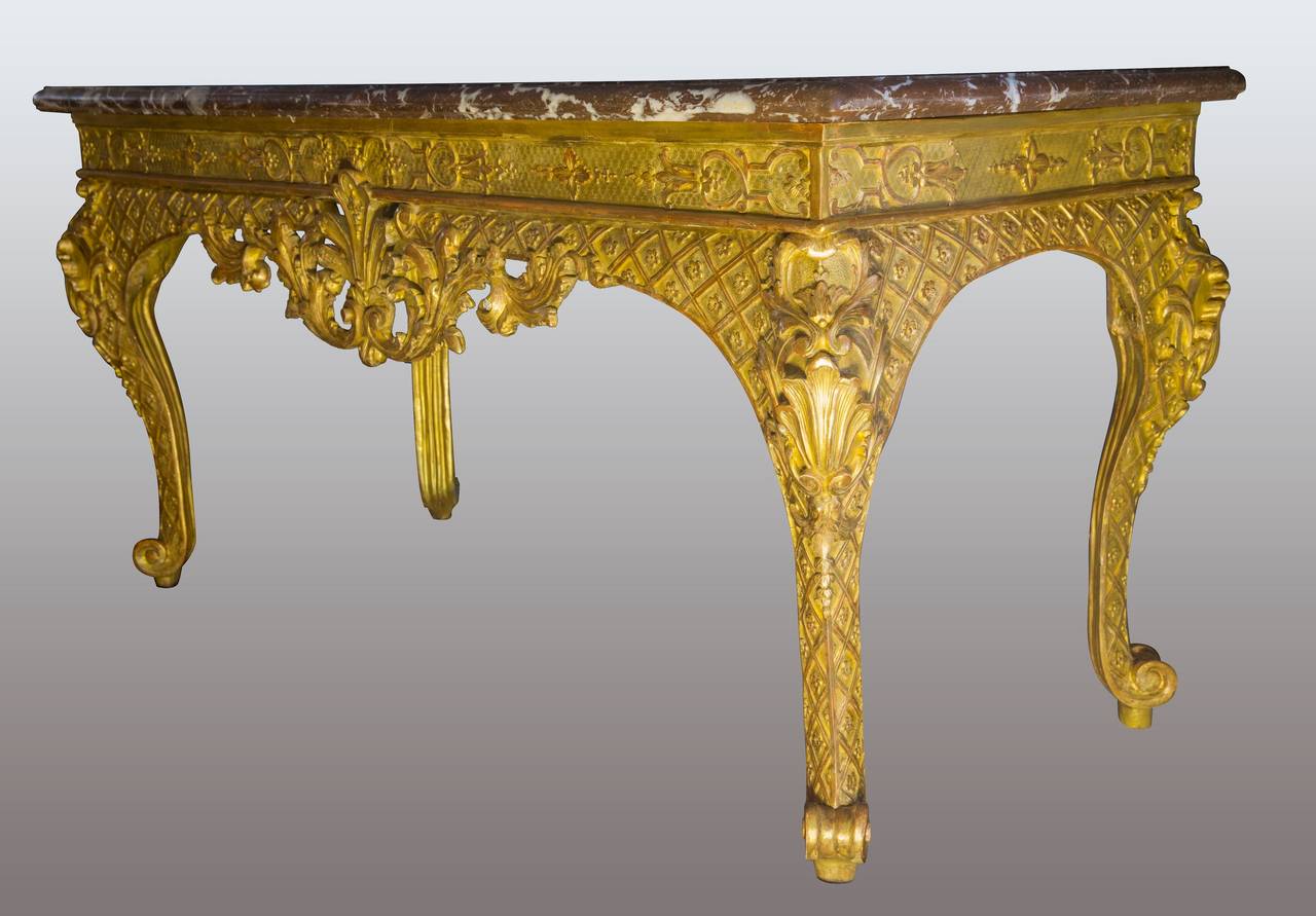 French Wildfowl Table in Gilded Wood of the Regency Period For Sale