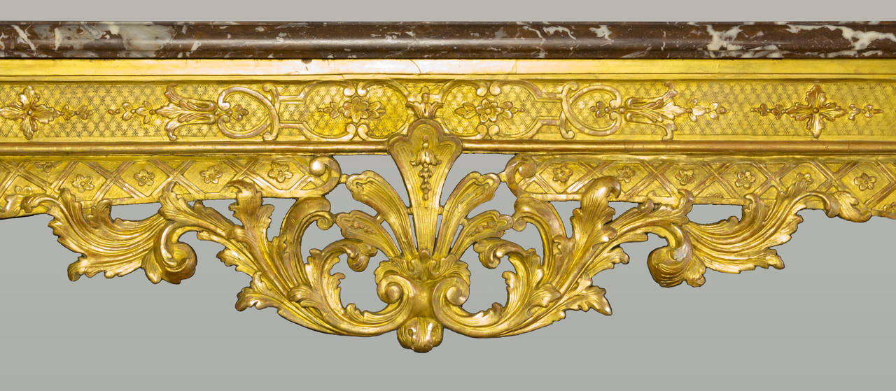 Wildfowl Table in Gilded Wood of the Regency Period In Excellent Condition For Sale In Paris, FR