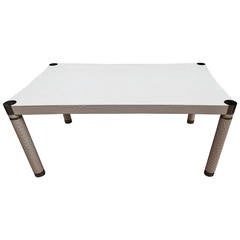 Rare Karl Springer Signed Faux Crocodile Desk or Dining Table