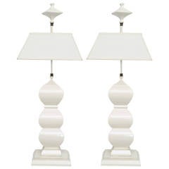 Pair of Vintage Blanc de Chine Ceramic Lamps