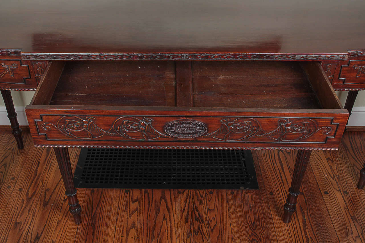 19th Century Adam Style Mahogany Console Serving Table For Sale 2