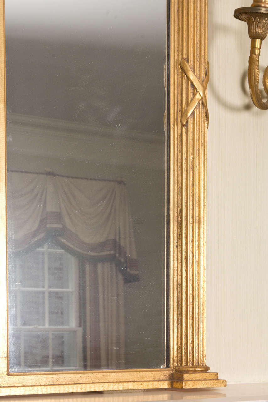 English Neoclassical Giltwood Overmantel Mirror
