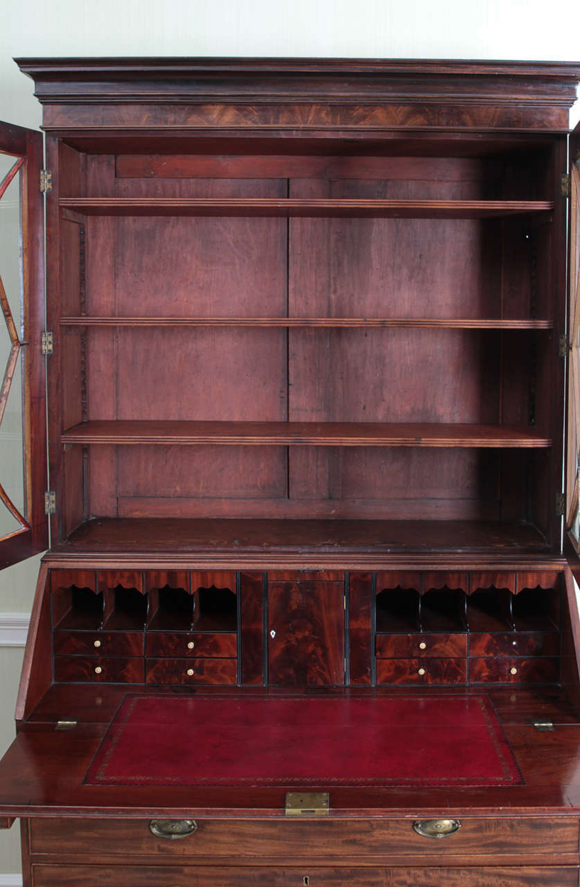 Early 19th Century Richly Hued George III Mahogany Bureau Bookcase